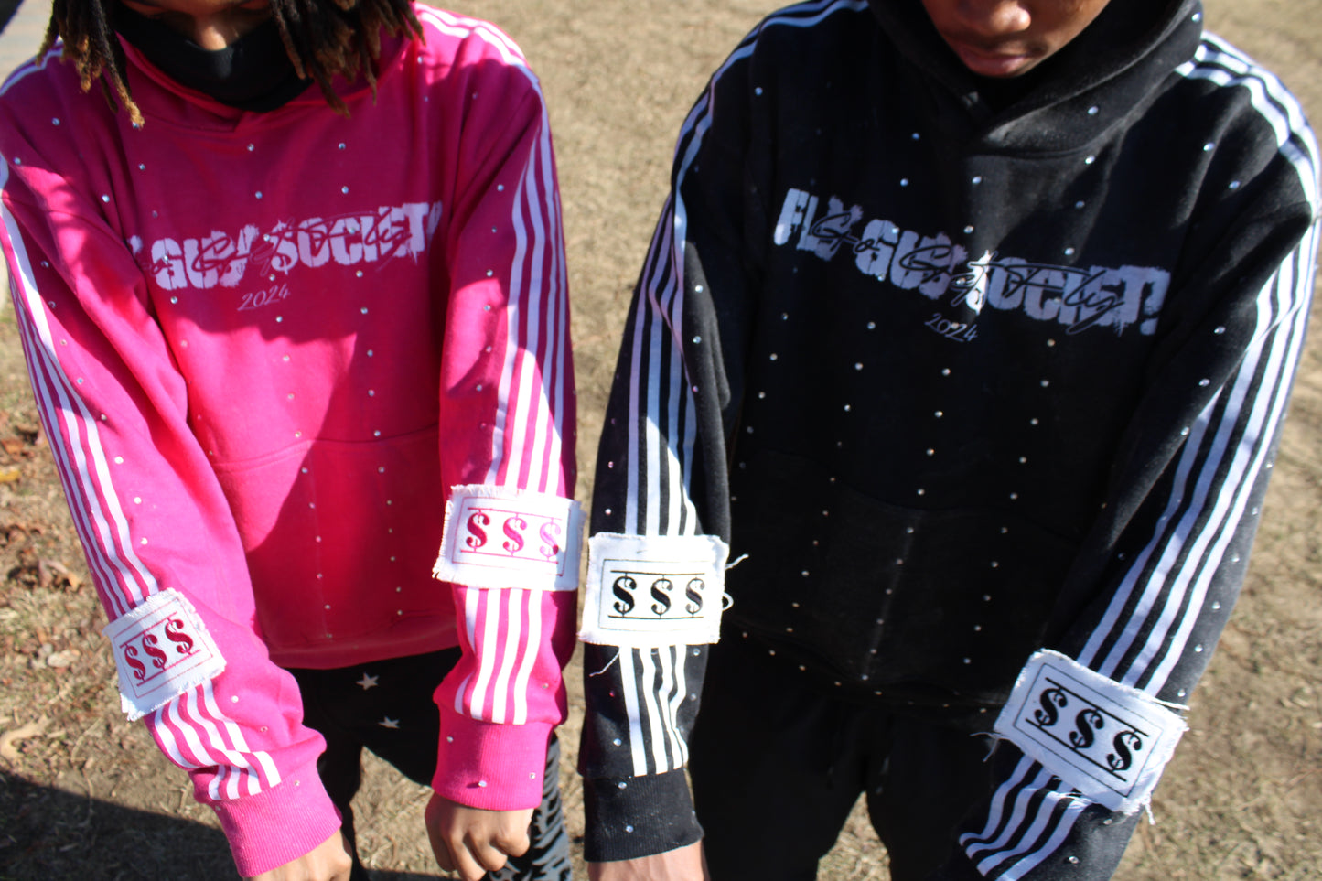 Fly Guy "Black" Rhinestone Hoodie